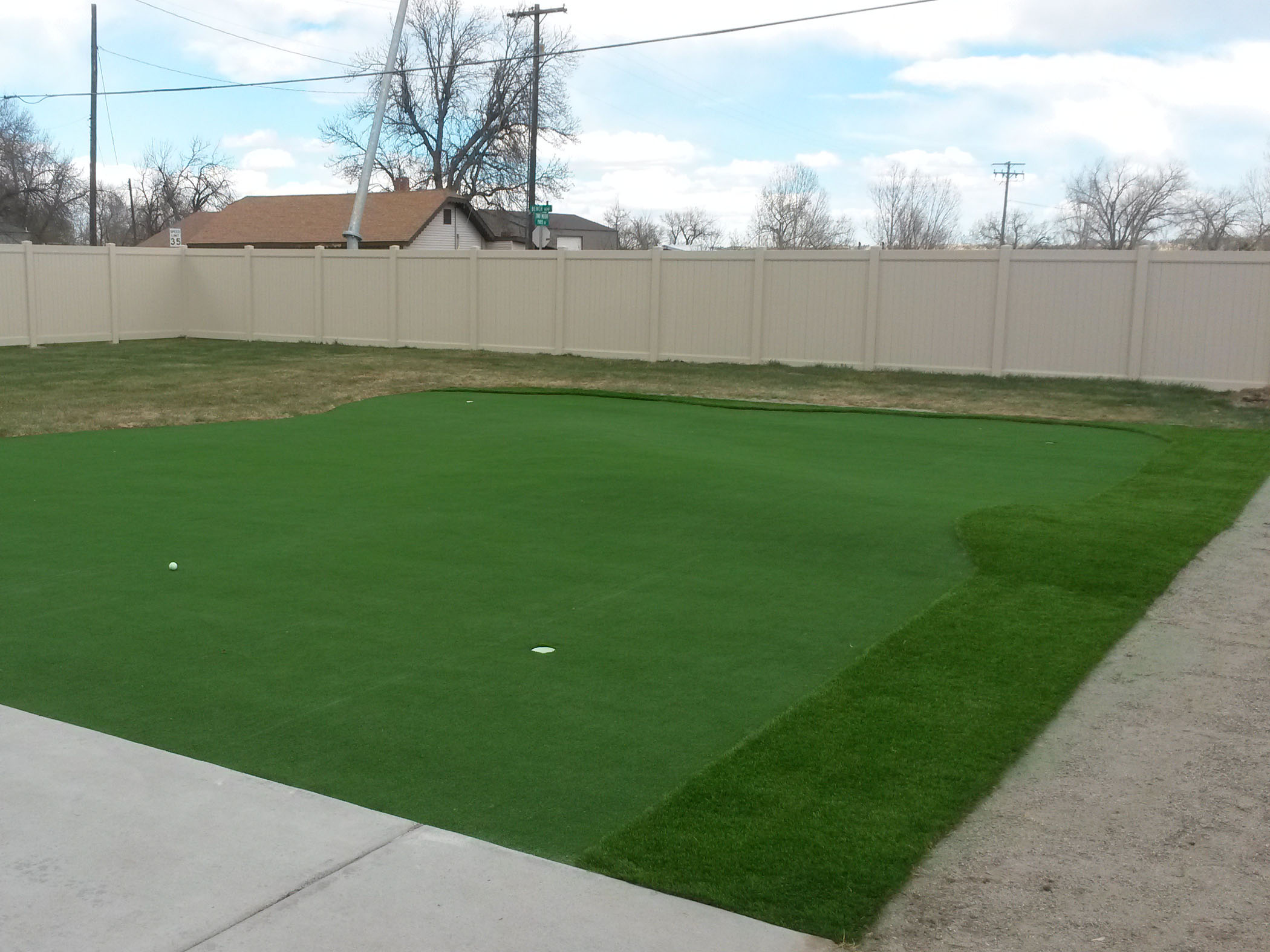 Fake Grass Ovid Colorado Backyard Putting Green Backyard