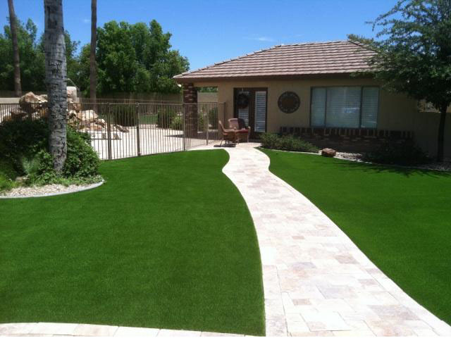 Faux Grass Parachute, Colorado Landscape Rock, Front Yard Landscaping Ideas